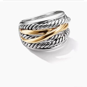 David Yurman Sterling Silver Crossover Ring Pre-owned Excellent Condition